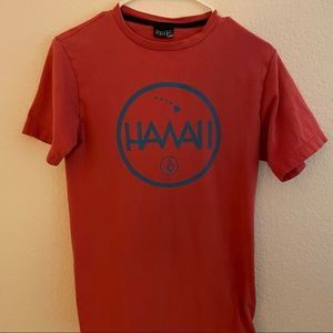Mens red hawaii island volcom shirt size small